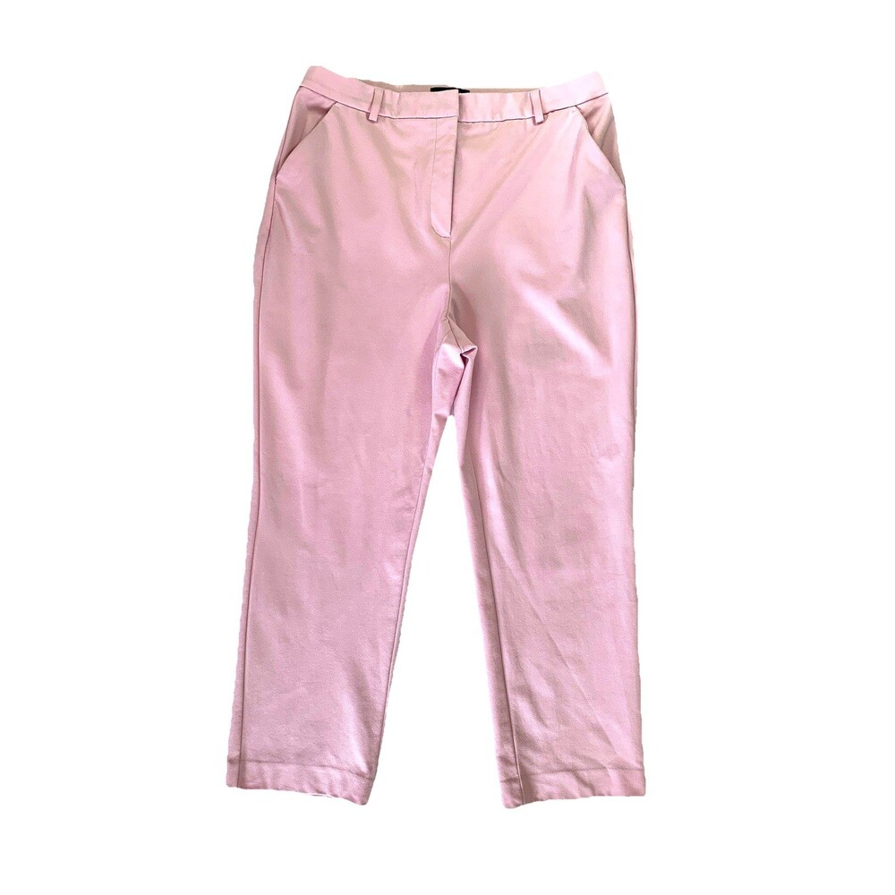 Express Straight Leg Super High Rise Pants Sz L Pastel Pink Trousers Career Chic